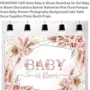 Baby in Bloom Backdrop with Pink Floral Design